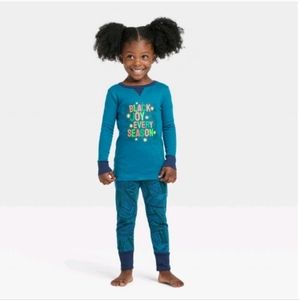 Wondershop Toddler Black Joy Every Season Print Pajama Set Size 2T Blue
